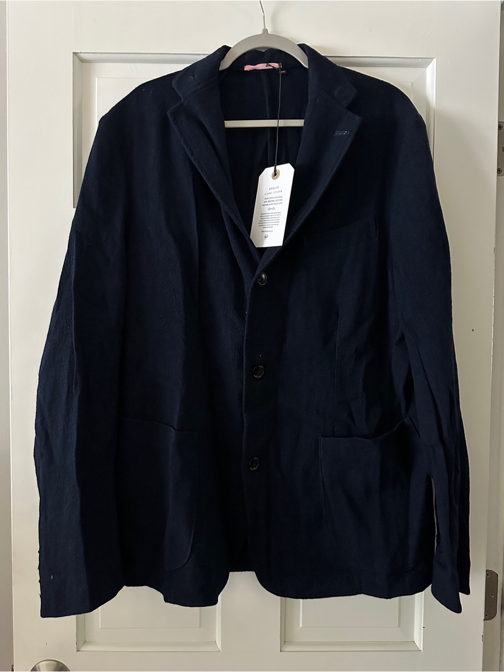 NWT Apolis Global Citizen Indigo Cotton Wool Blazer Long Sleeve Button Down XXL
